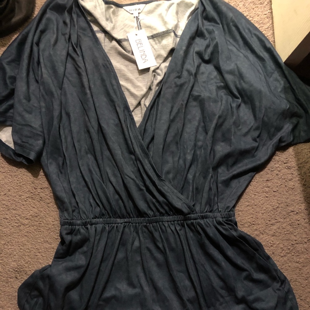 Blue romper. Never worn